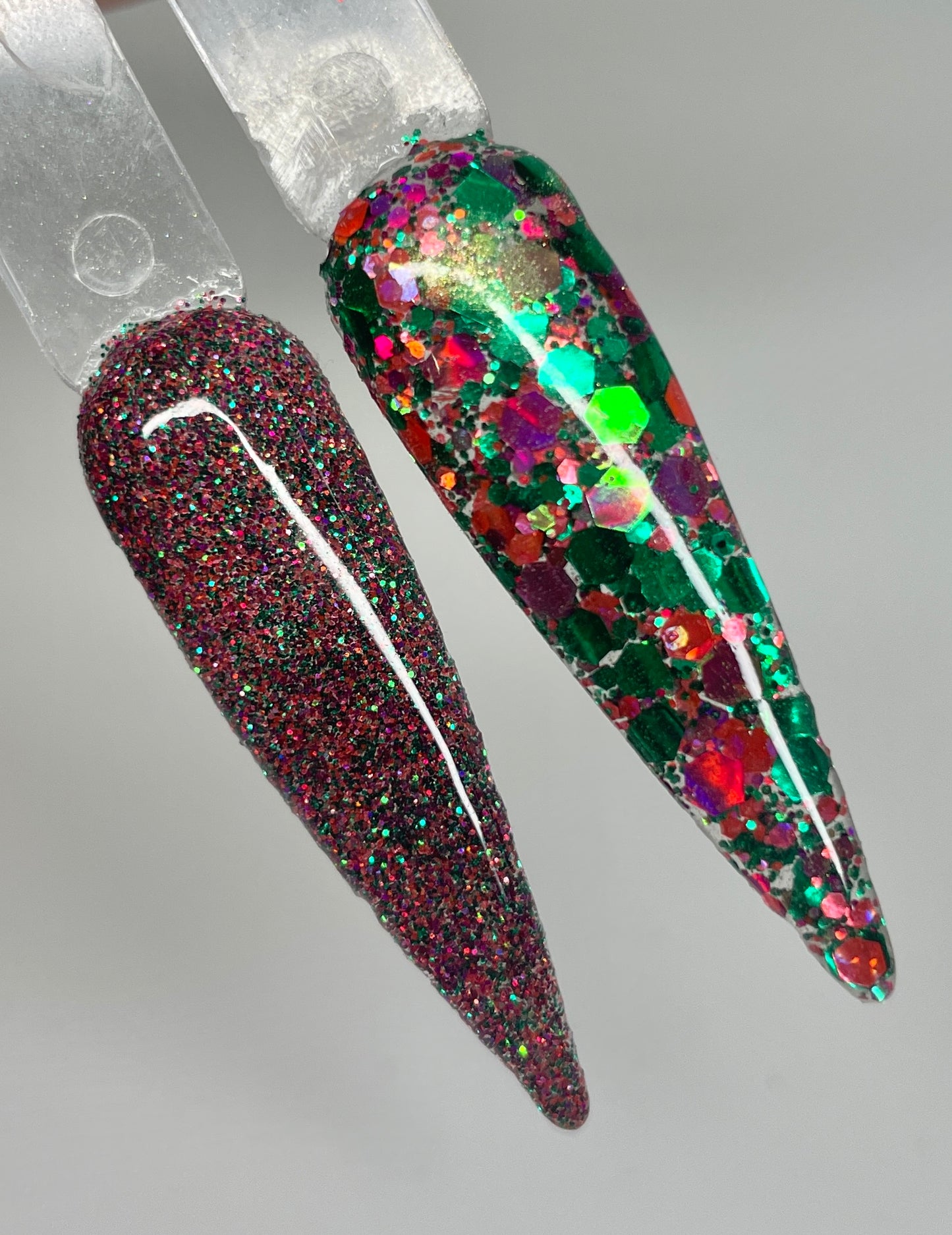 Pink Peppermint - Non traditional Holiday Glitters - 6 Dips - #384, 447,473,262,018,324